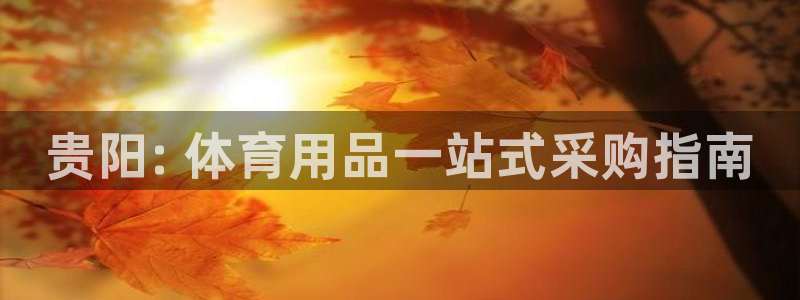 欧陆注册登录入口：贵阳: 体育用品一站式采购指南